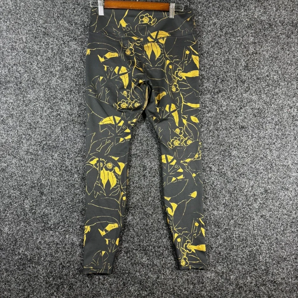 Nike Dri-FIT Leggings Womens Large Black Gold Floral Sketch Athletic Tights L